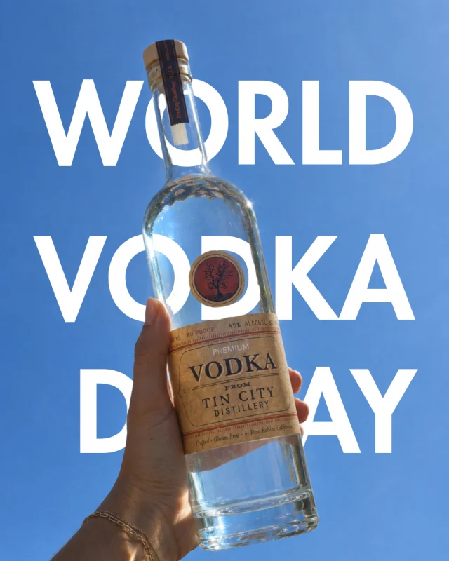 Cheers to World Vodka Day 🍸⁠
⁠
Made right here in Paso Robles, Tin City Distillery Vodka is our California take on a classic.⁠
⁠
Raise a glass with us today.